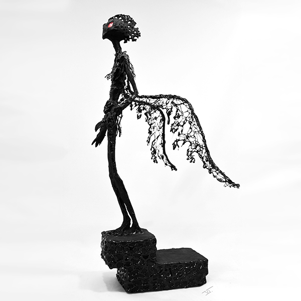 sculpture icare ange ailé porcelaine froide
